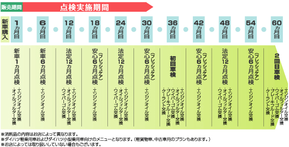 30ヶ月パック 点検実施期間・図